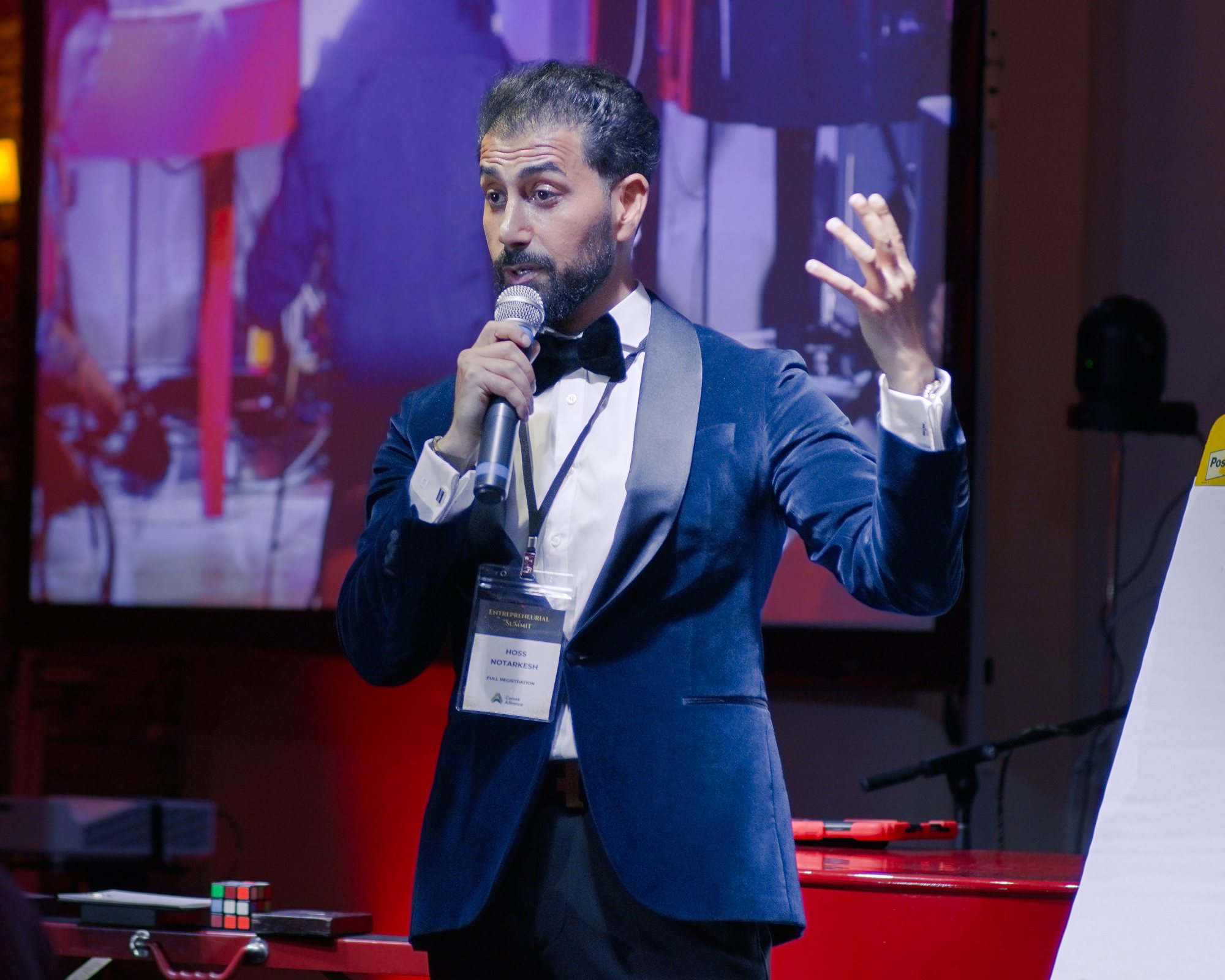 Hoss Notarkesh speaking at the Entrepreneurial Summit